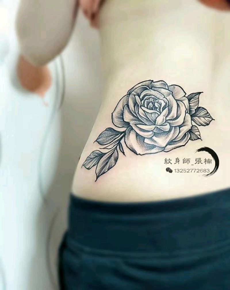 素花纹身图片_手部腿部点刺几何纹身图案