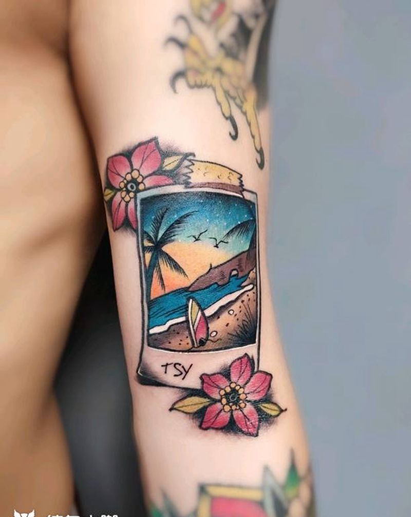 看照片纹身图片_手臂肩部Old SchoolNew School纹身图案