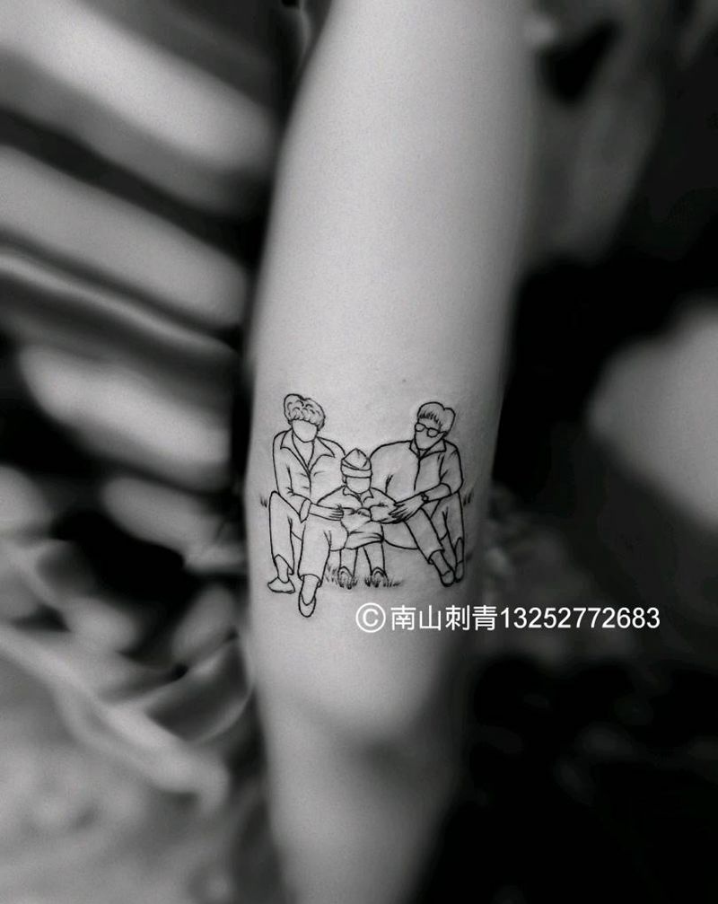 家人纹身图片_手部手臂图腾几何照片纹身图案