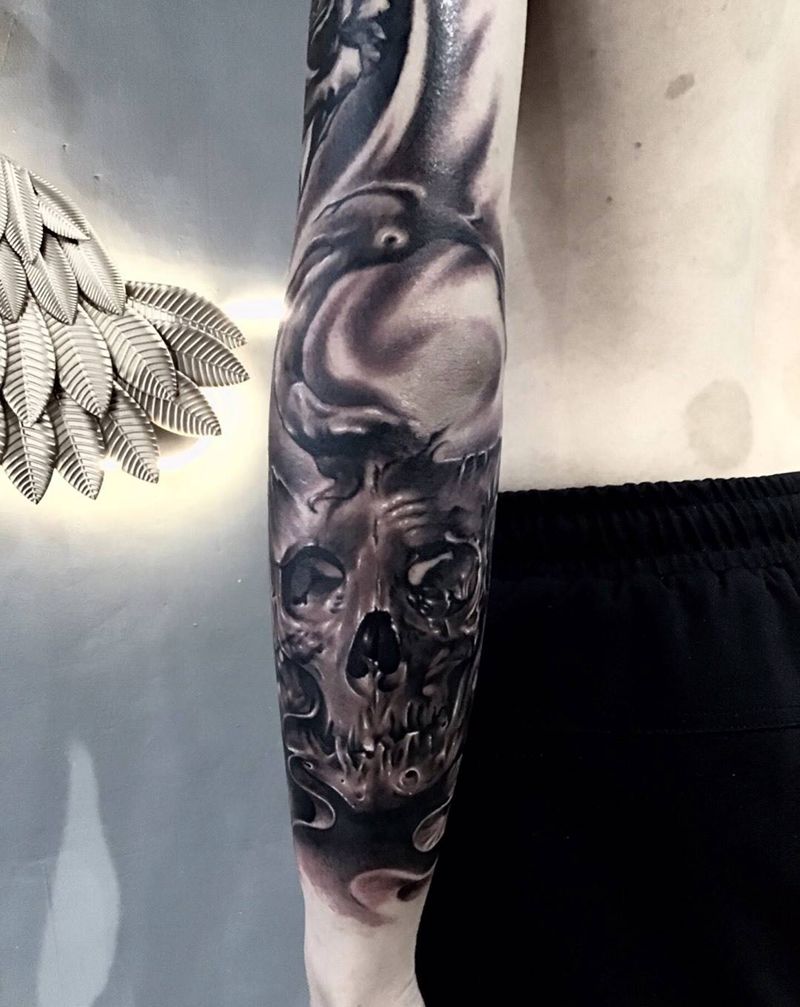 堕纹身图片_手臂欧美写实纹身图案