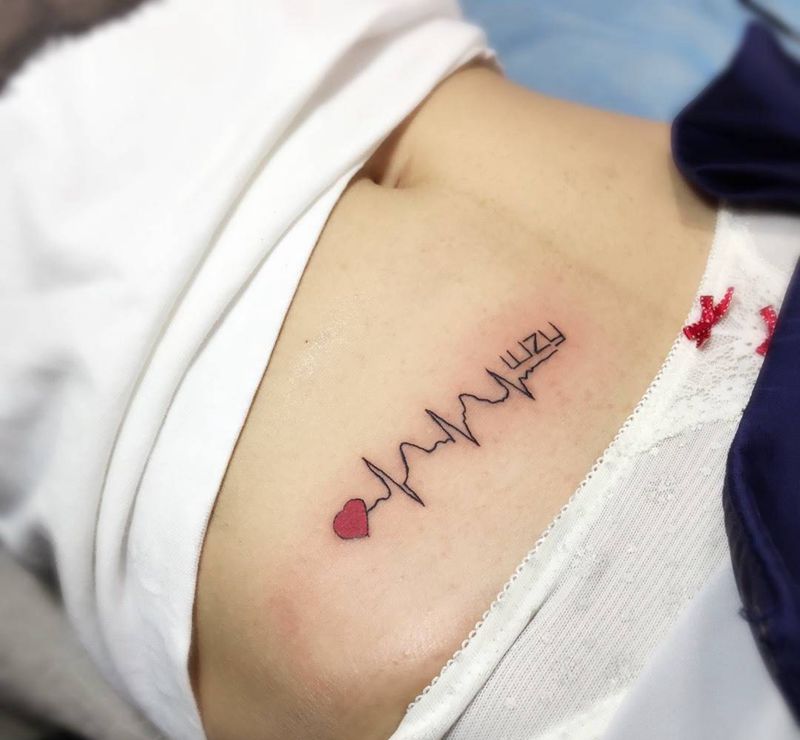 心电图纹身图片