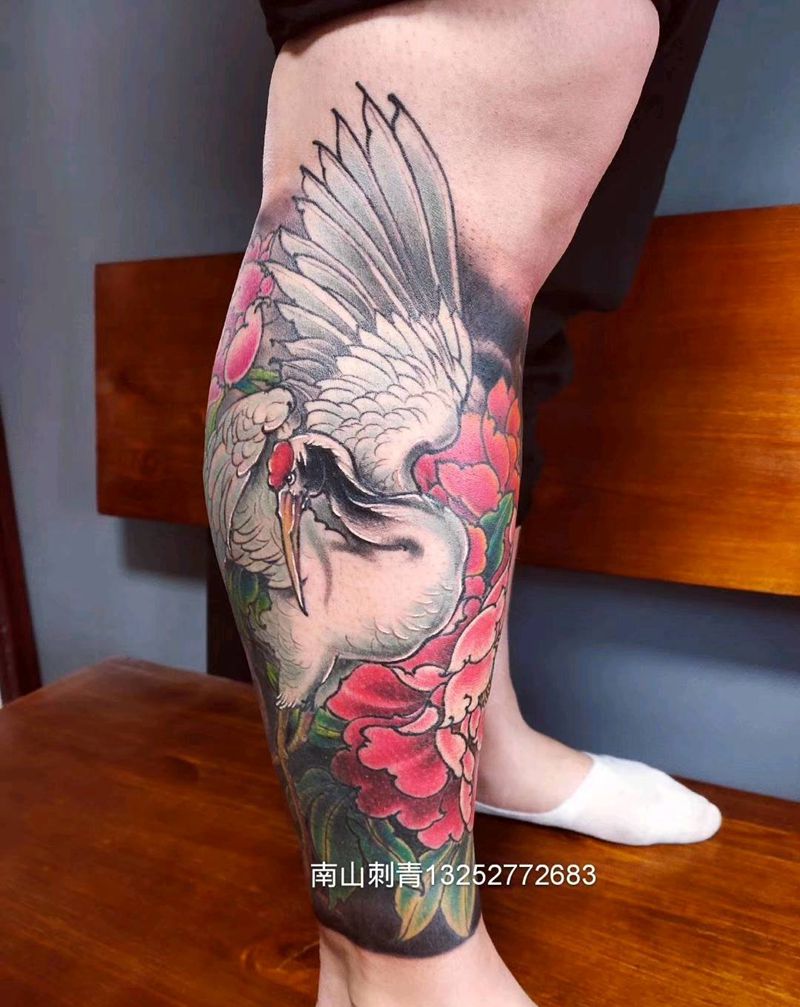 小腿纹身图片_脚部腿部新传统老传统纹身图案