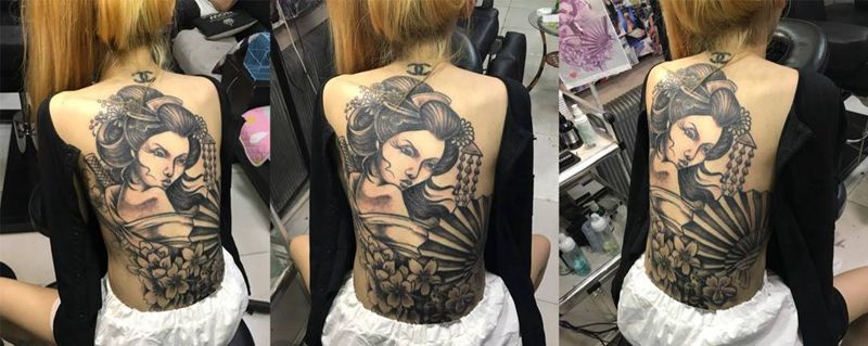 艺妓纹身图片