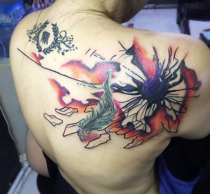 未完……纹身图片_国画纹身图案