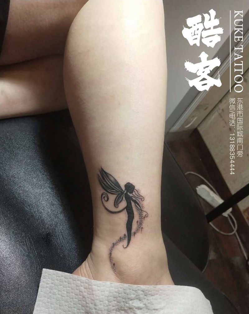 脚踝精灵纹身图片