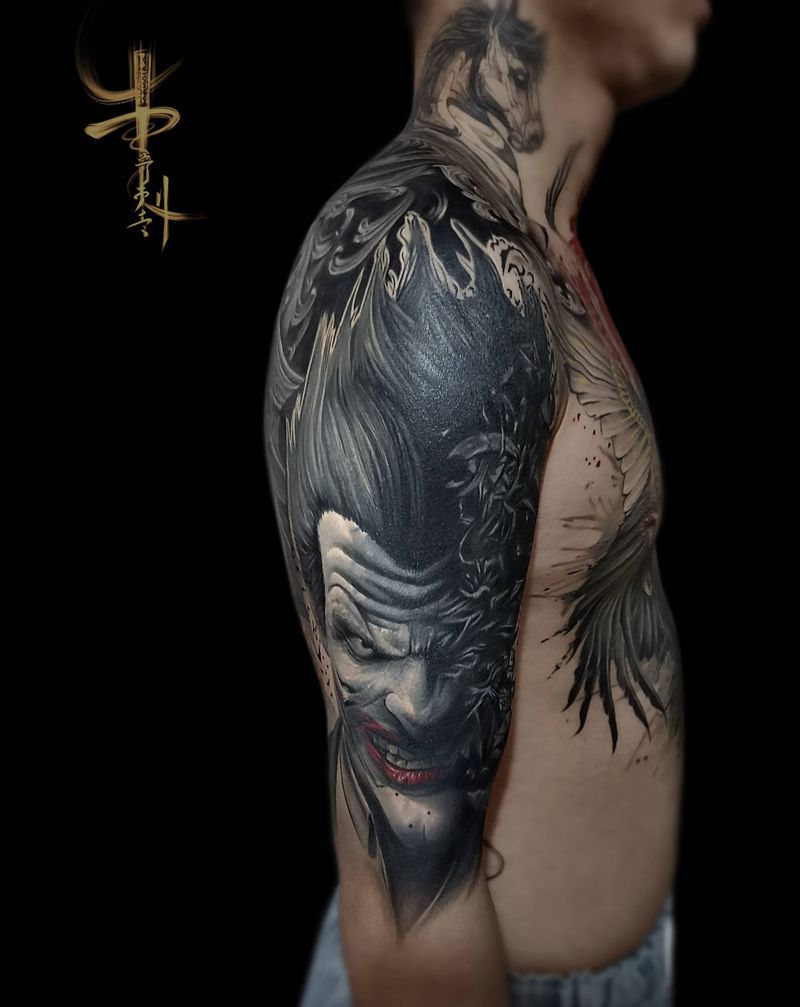 遮盖恢复后效果纹身图片_手臂欧美写实遮盖纹身图案