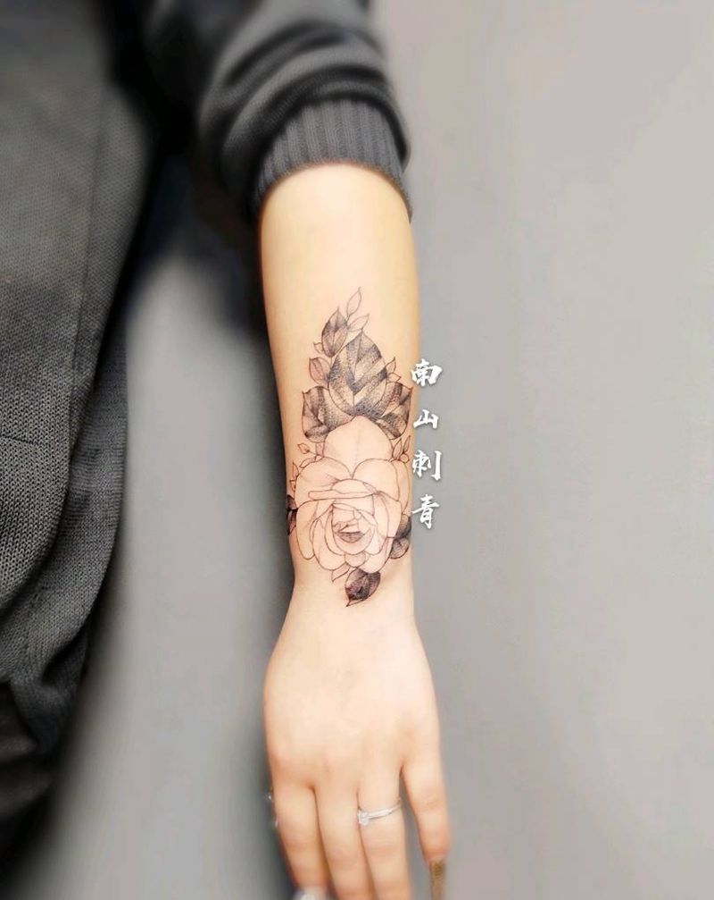 素花纹身图片_素花纹身图案