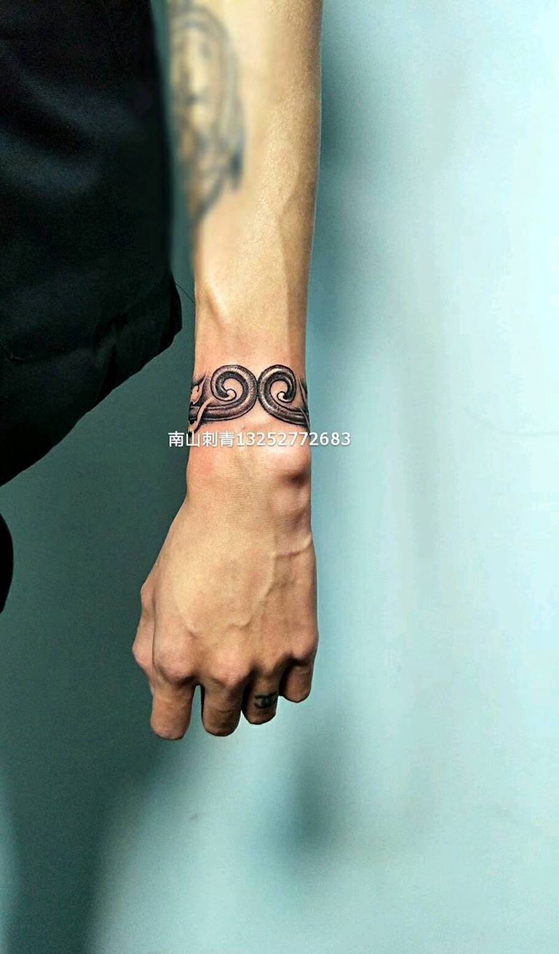 金箍 手环纹身图片_手臂手部老传统新传统纹身图案