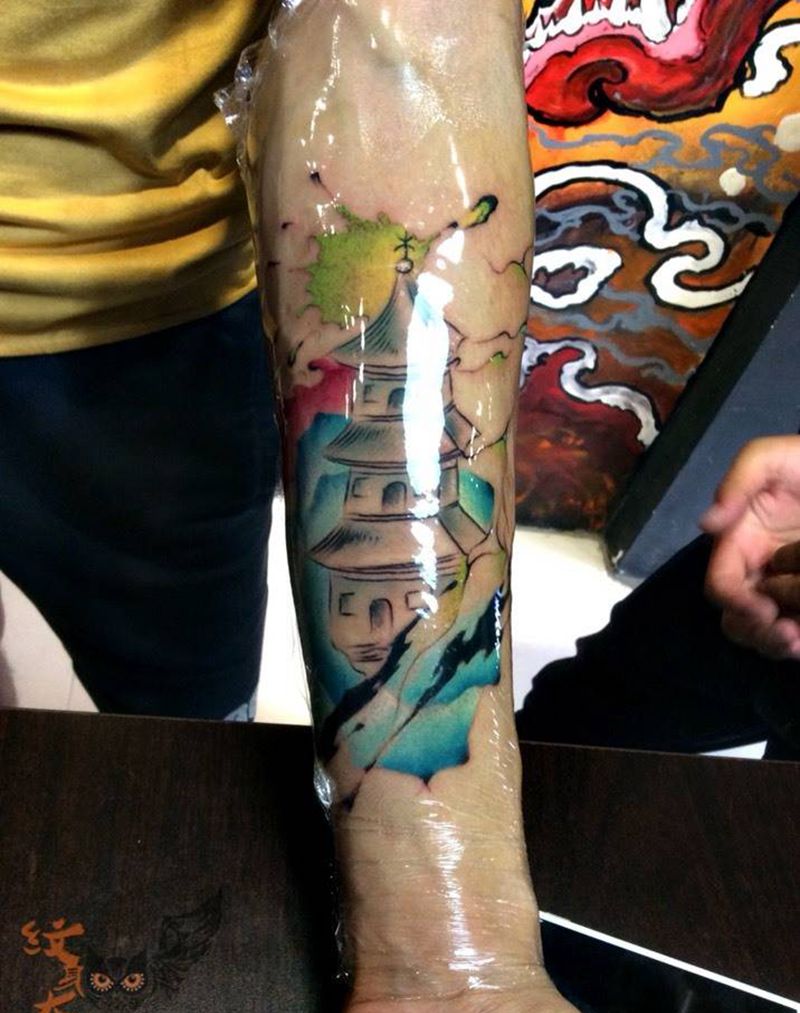 水彩作品纹身图片