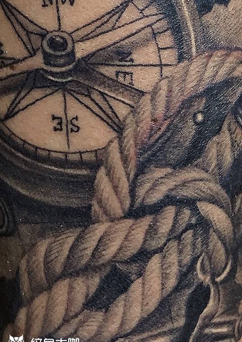 航行纹身图片_手臂欧美写实纹身图案