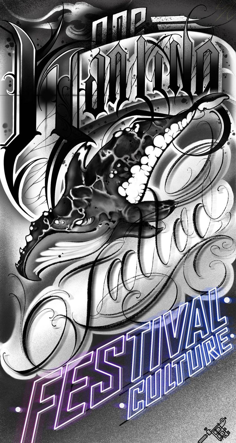 海报纹身图片_花体字纹身图案