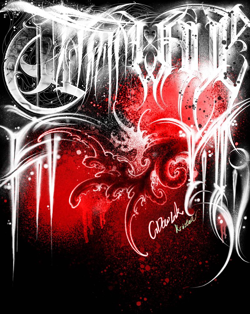 海报纹身图片_花体字纹身图案