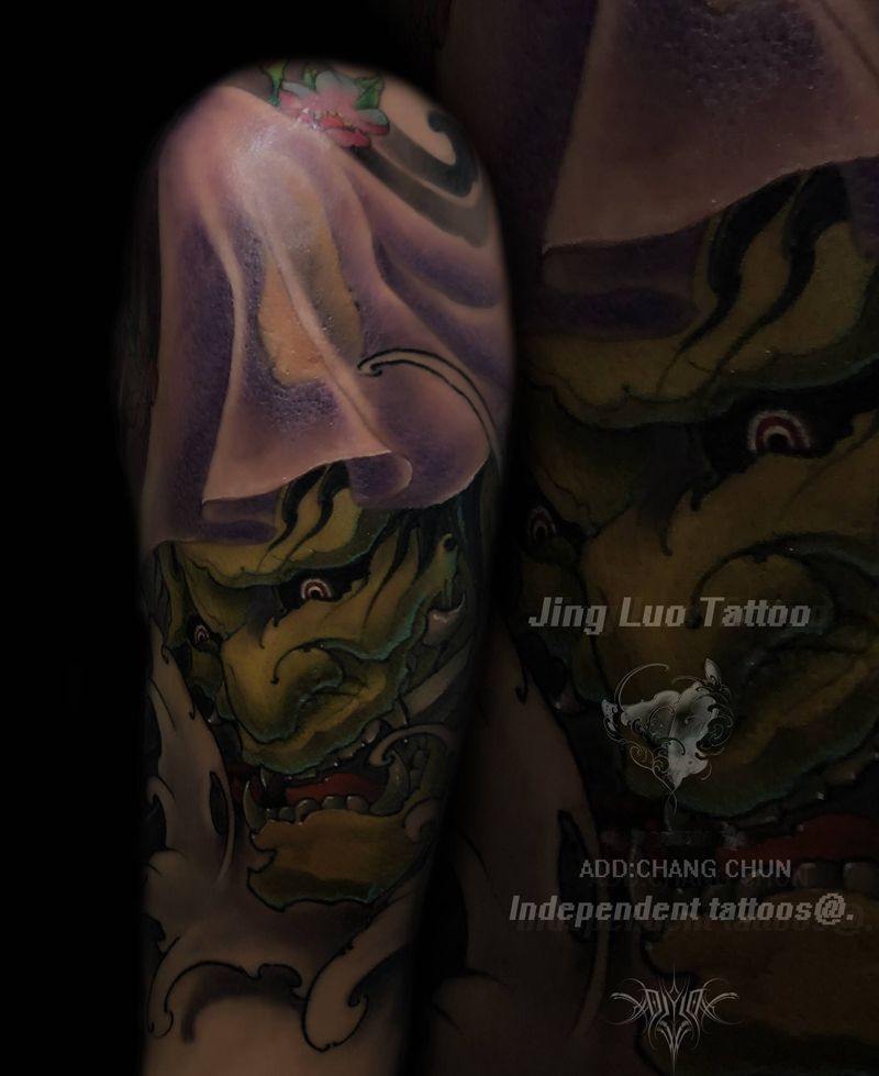 般若纹身图片_手臂新传统纹身图案