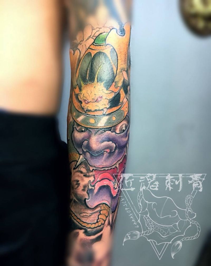 鬼武士未完成纹身图片