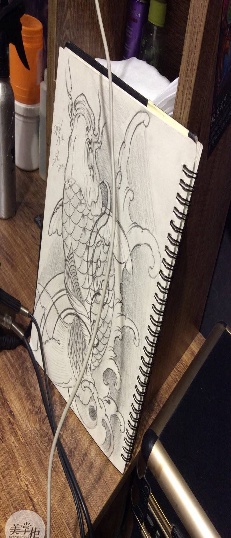 鲤鱼新传统纹身图片