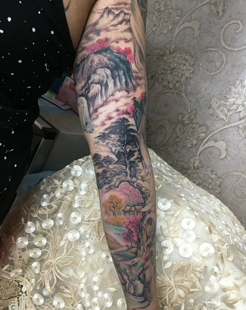 紫气东来纹身图片