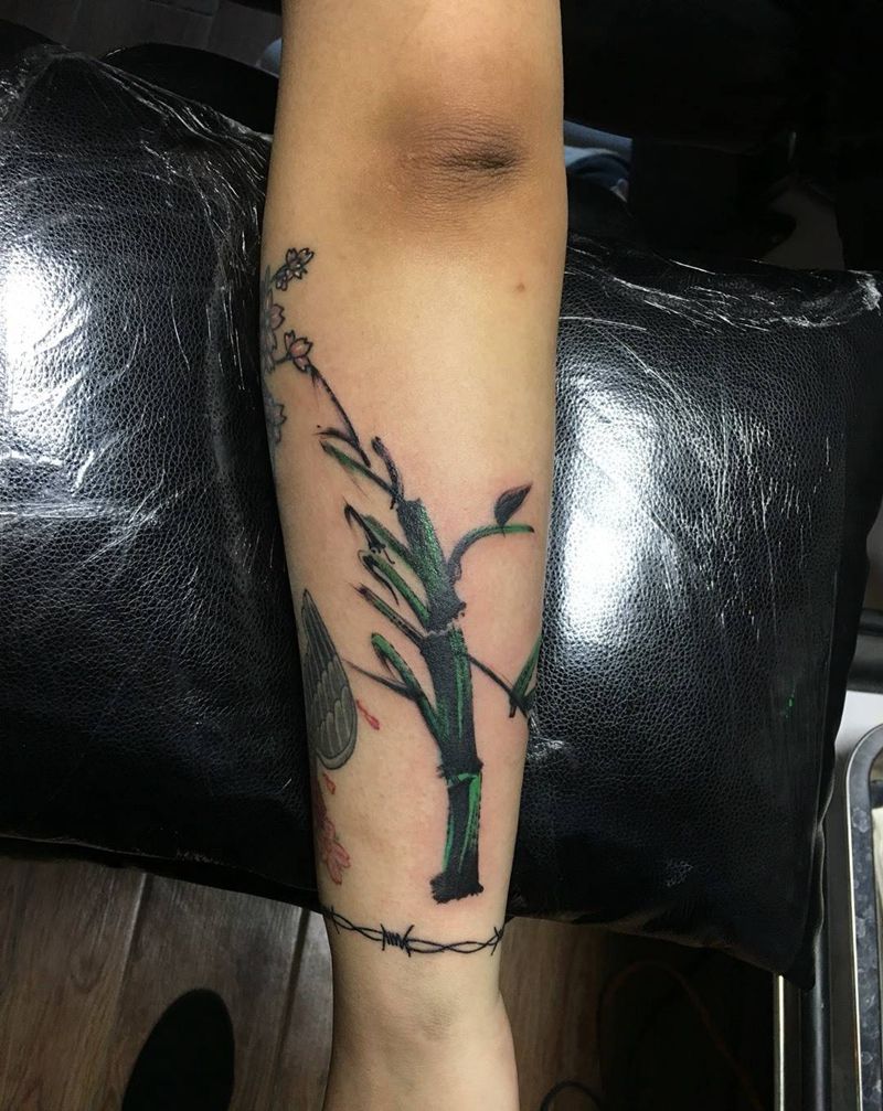 小图控纹身图片_清新人物植物图腾手臂纹身图案