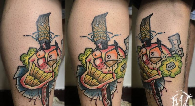 小丑纹身图片_腿部New SchoolOld School纹身图案