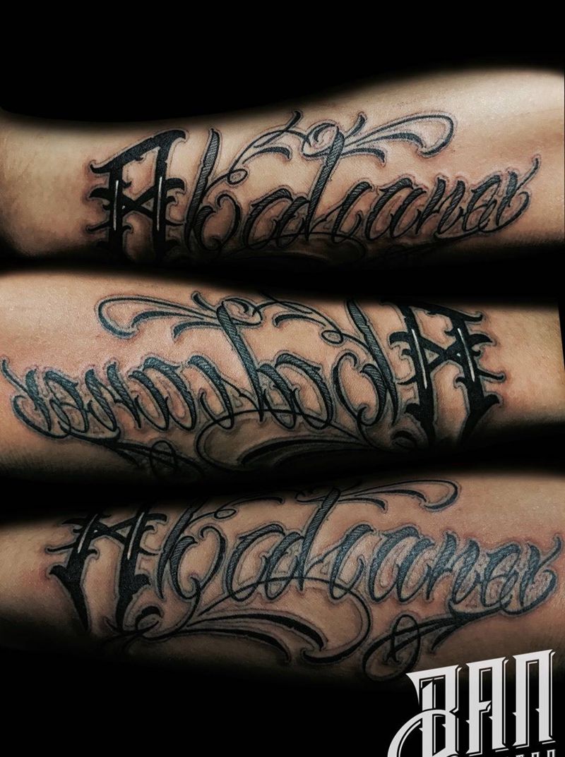 奇卡诺花体字纹身图片