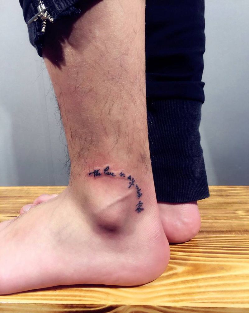 字母纹身图片_脚部清新字符纹身图案