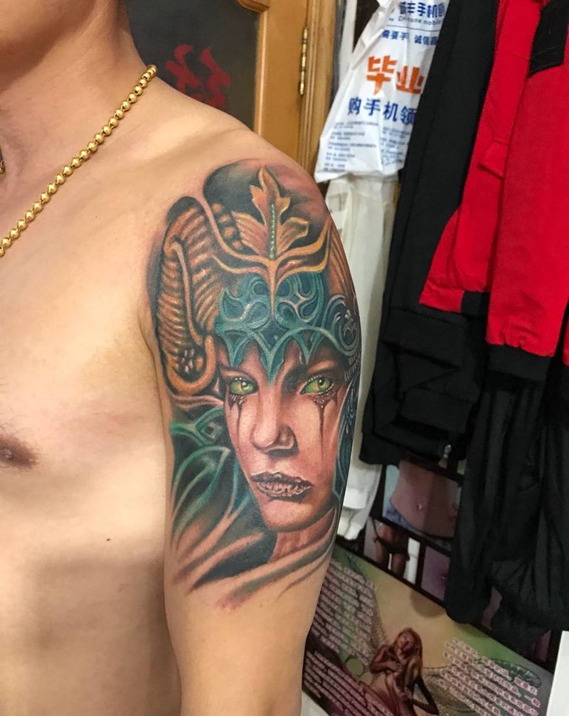 欧美美女 一部分纹身图片_手臂欧美原创人物纹身图案