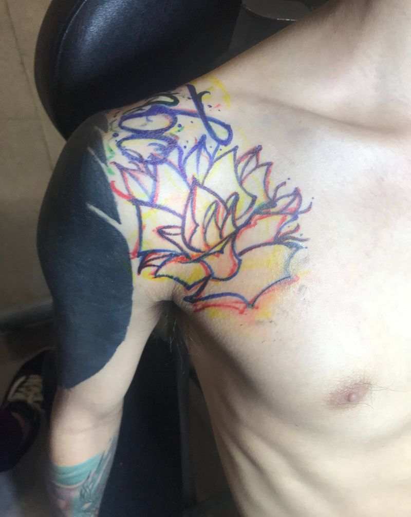 接黑臂纹身图片