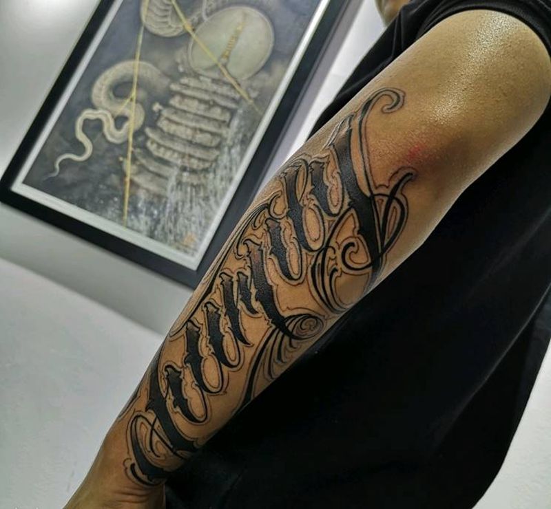 花体字纹身图片