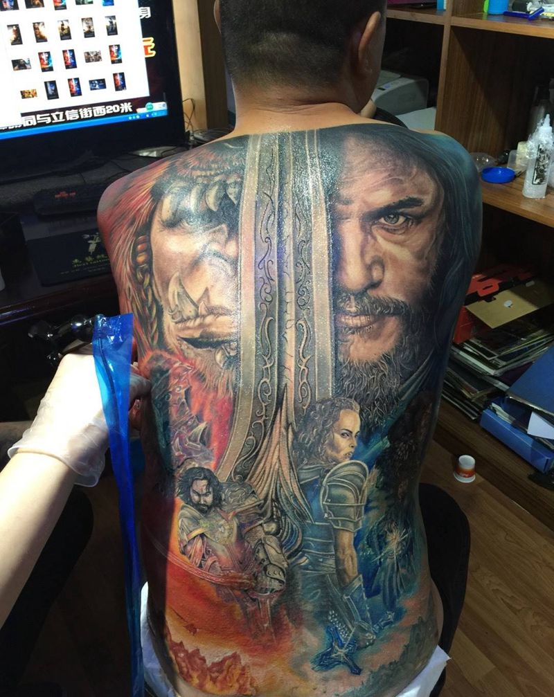 魔兽纹身图片_写实纹身图案