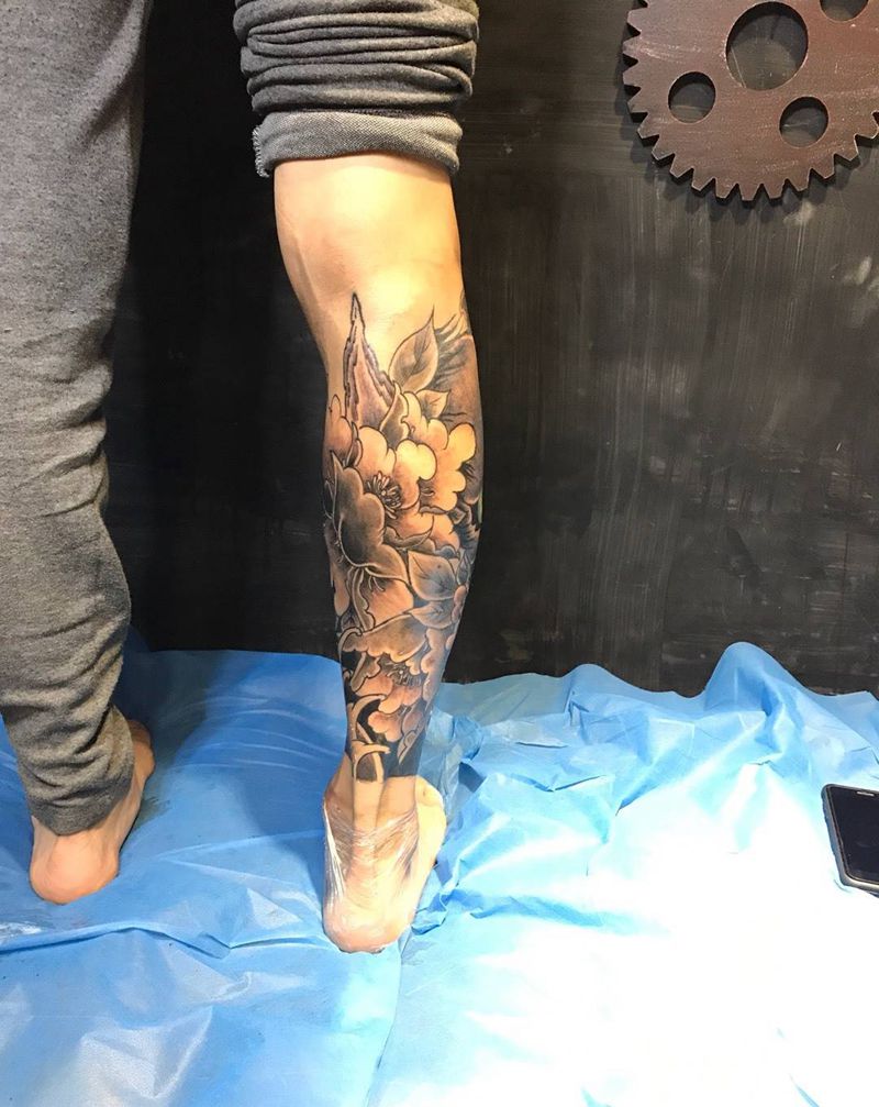 小腿。纹身图片