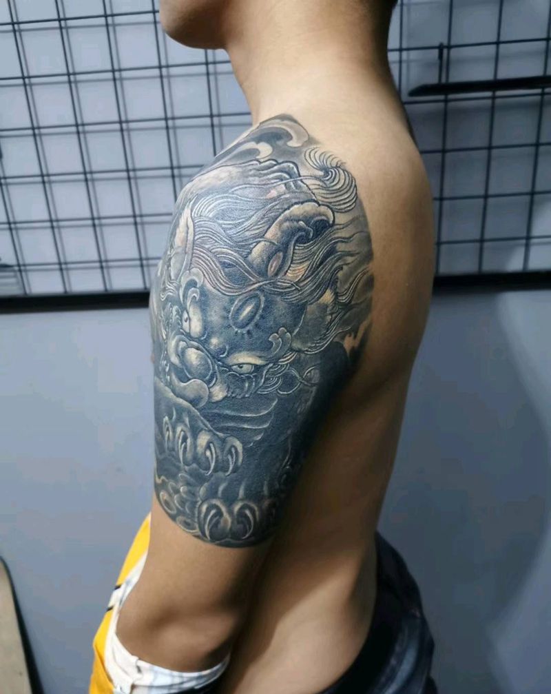 覆盖貔貅纹身图片_新传统纹身图案