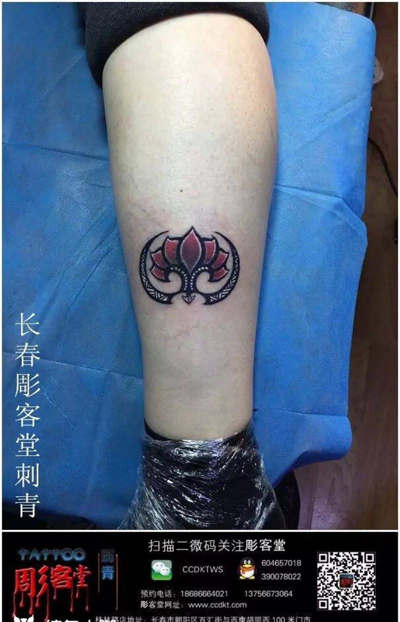 遮盖 蝙蝠纹身图片_成品腿部清新图腾纹身图案