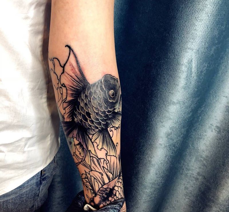 金鱼（未完）纹身图片