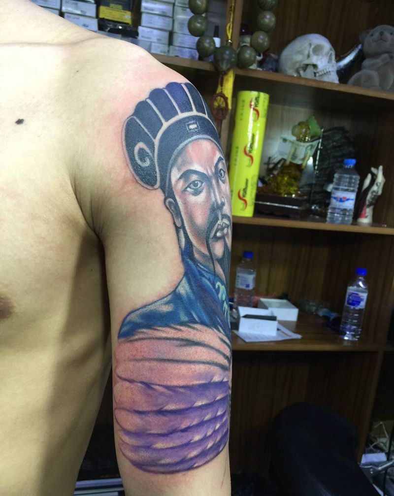 诸葛亮纹身  未完成待续纹身图片