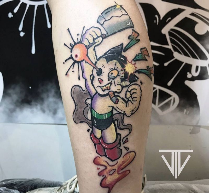 展会作品 阿童木纹身图片_腿部Old SchoolNew School纹身图案