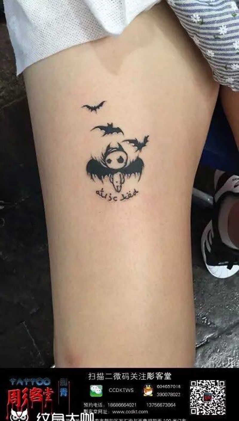 小图纹身图片_成品腿部清新纹身图案