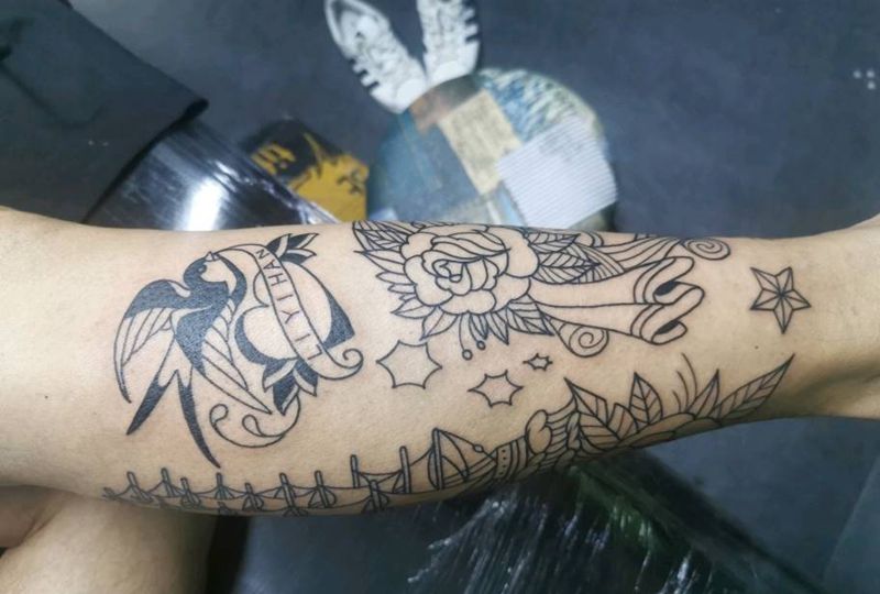 未完纹身图片_Old School纹身图案