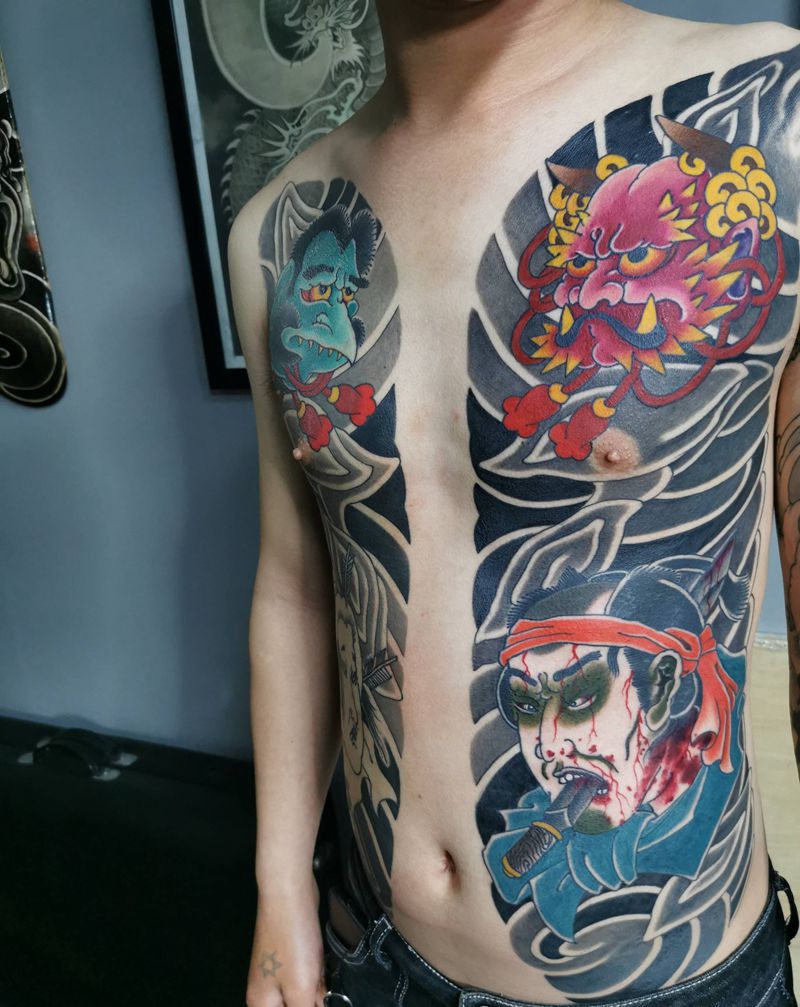 开衫未完纹身图片_新传统老传统纹身图案