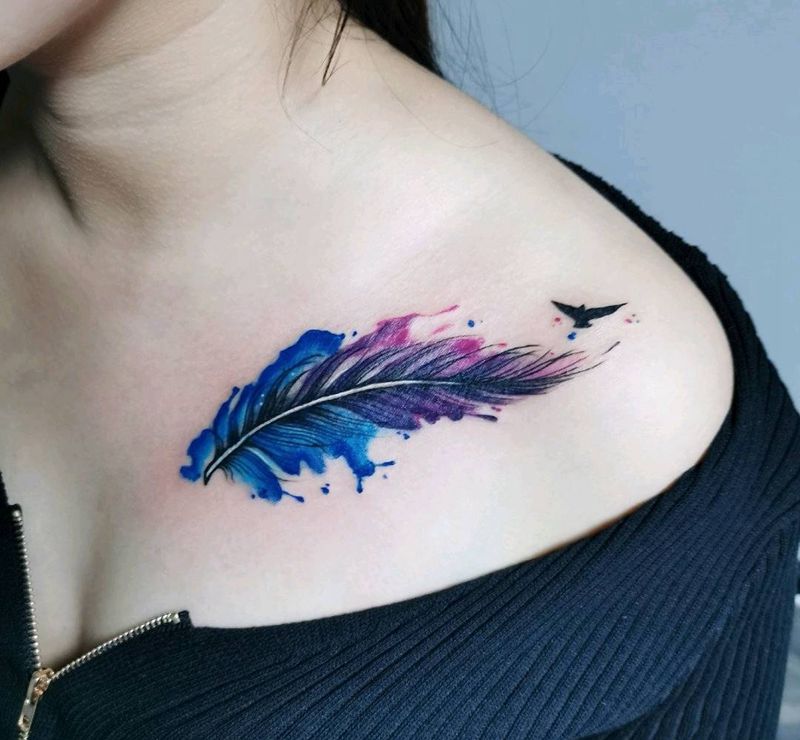 小遮盖纹身图片_胸部纹身图案