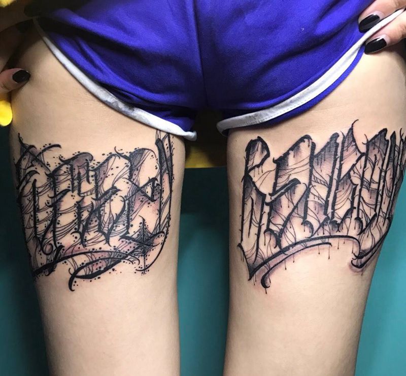 花体字纹身图片