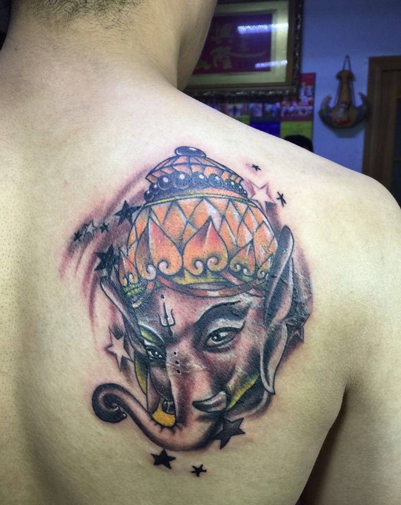 遮盖 小象神纹身图片