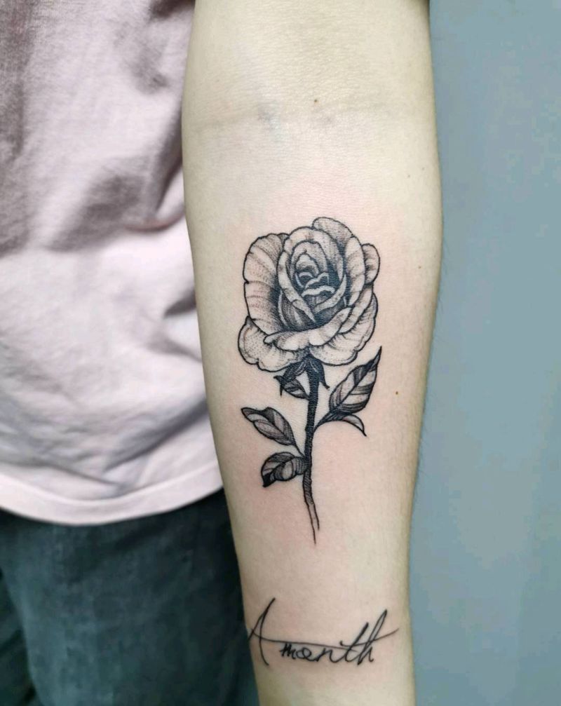 素花纹身图片_点刺纹身图案