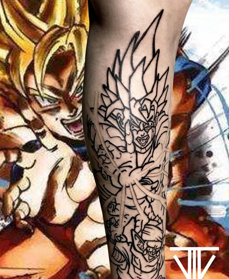 七龙珠包小腿纹身图片_腿部脚部New SchoolOld School纹身图案
