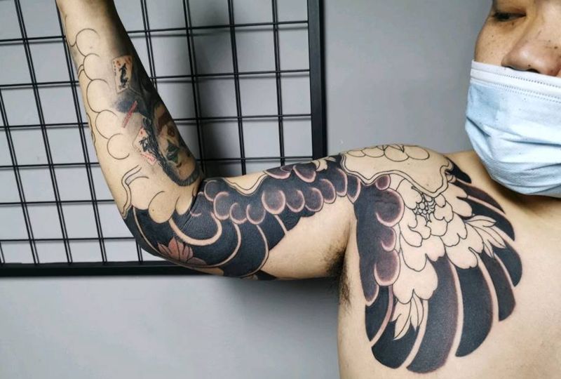 传统  未完纹身图片_老传统新传统纹身图案