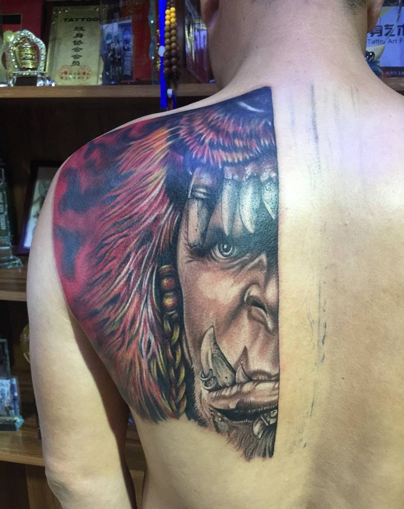 魔兽刚纹完一部分时纹身图片