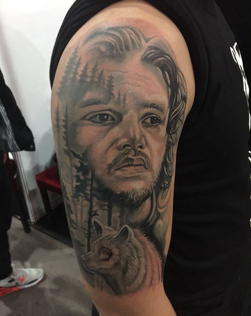 囧雪纹身图片_成品手臂写实欧美人物纹身图案