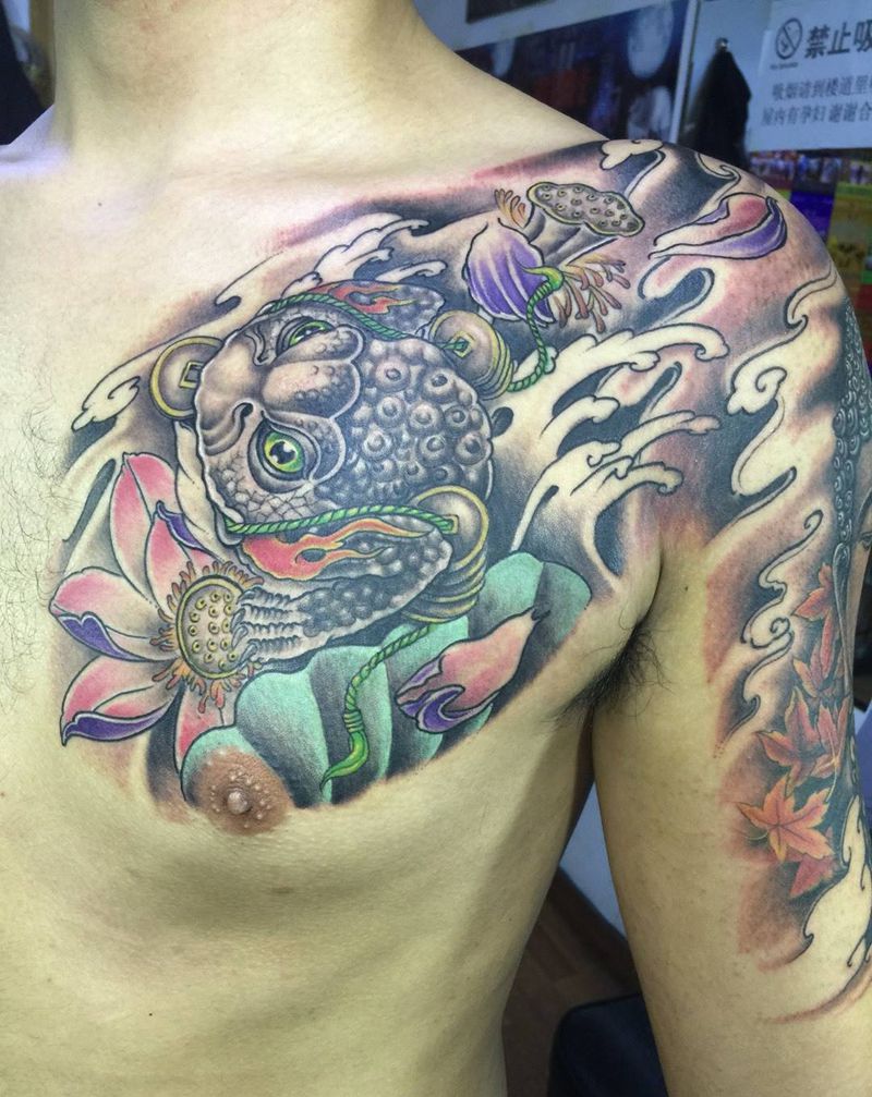 禅佛  金蟾如来佛纹身图片_成品肩部胸部手臂传统人物动物原创纹身图案