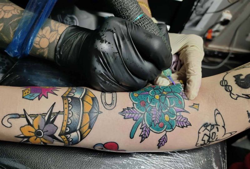 可爱纹身图片_Old School水彩纹身图案