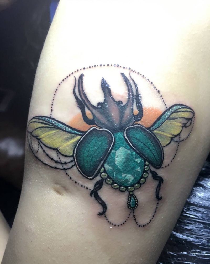 独角仙纹身图片