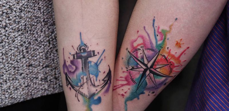 水墨纹身图片_手臂纹身图案