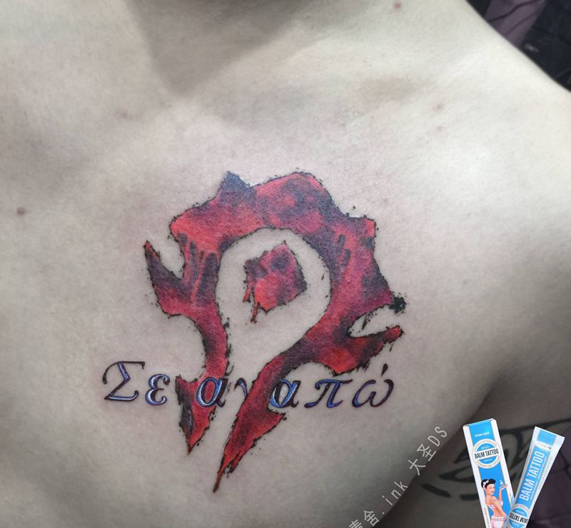 部落纹身图片_胸部New School纹身图案